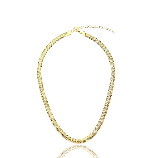 Colar Corrente Lacraia 45cm - Banho de Ouro