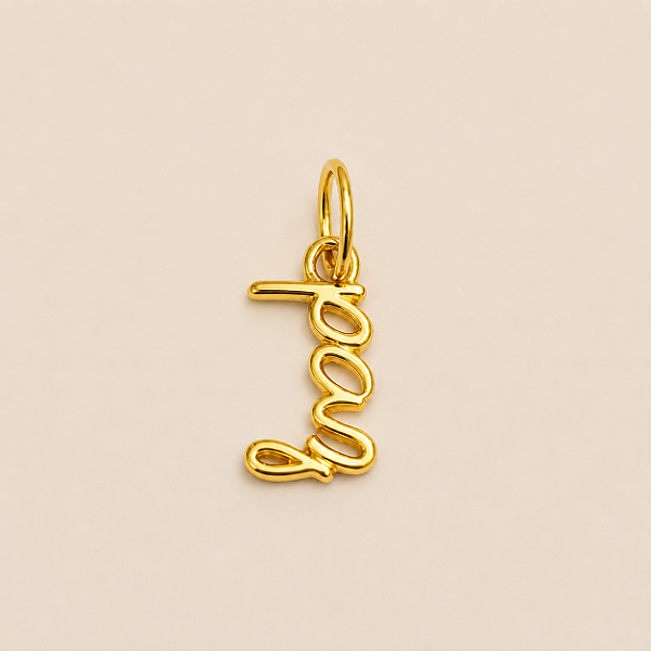 Pingente Paz - Banho de Ouro