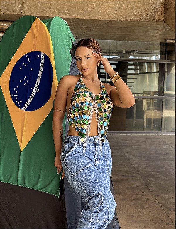 Top brilho Brasil