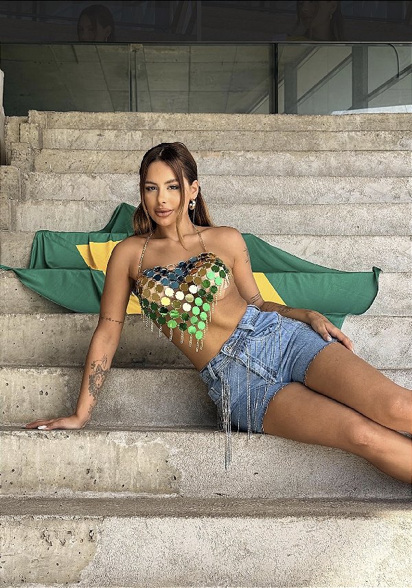- - Top brilho Brasil v