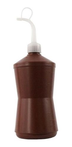 Almotolia plástica 500ml ambar bico curvo - Unid.