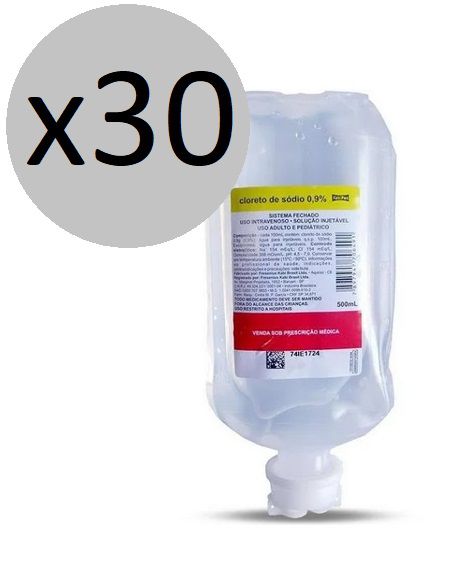 Soro fisiológico 500ml 0,9% sist. fechado - Fresenius - Caixa c/ 30 fr
