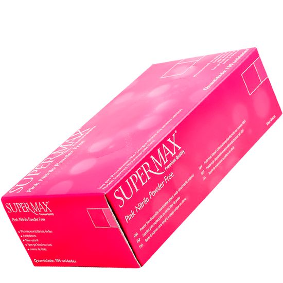 Luva Nitrilo Pink - Supermax - Cx c/ 50 pares