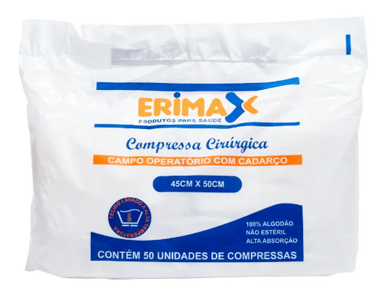 Campo operatório com raio x 45x50 c/ 50 25g - Erimax - Pct.