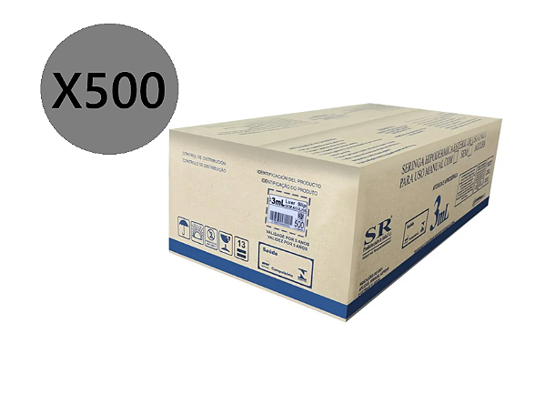 Seringa 3ml L. Slip sem agulha - SR - Cx c/ 500 unid.