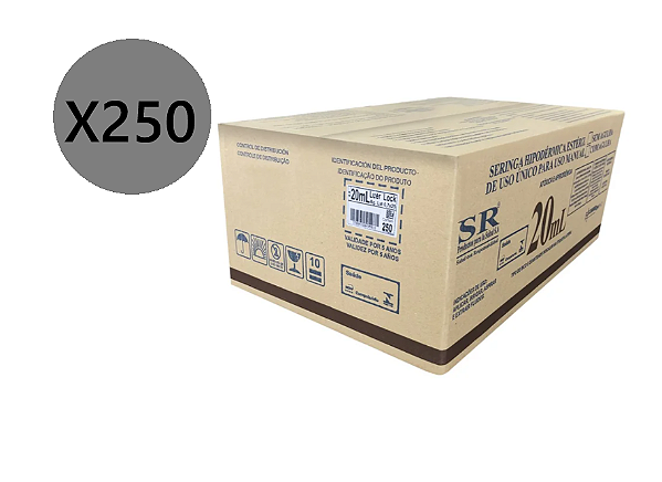 Seringa 20ml L. Slip com ag. 25x7 - SR - Cx c/ 250 unid.