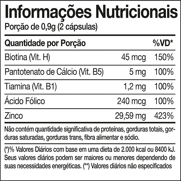 Biotina Hair e Nails 450Mg 60 Caps - Nutrends