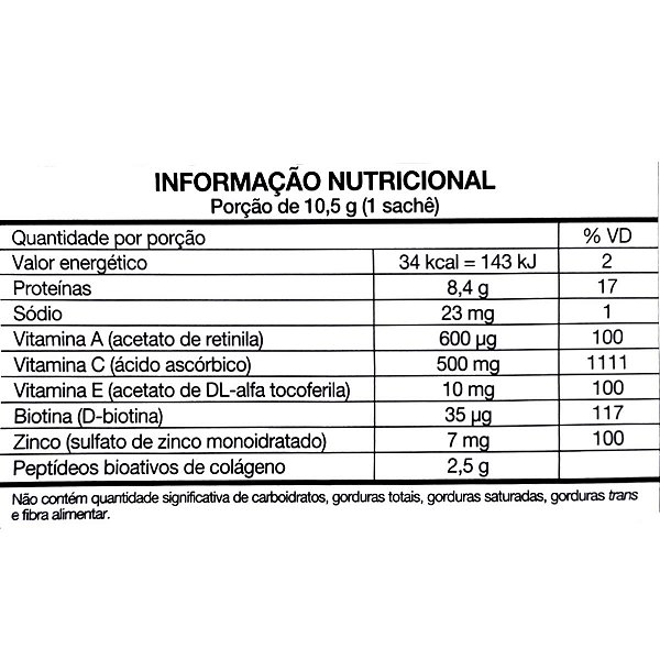 Colageno Verisol Hidrolisado 9,3g Collagen Biotina Neutro 10 Saches 11g - Dux Nutrition