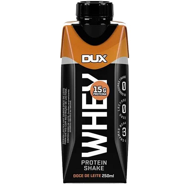 Whey Protein Shake Concentrado Zero Lactose Proteina 15g Doce de Leite 250ml - Dux Nutrition