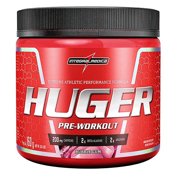 Pre Treino Huger Pre workout Vasodilatador Bubble Gum 160g - Integralmedica