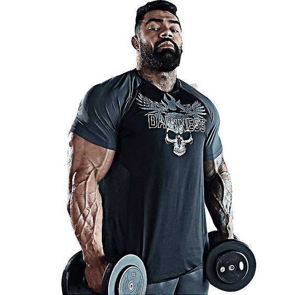 Camiseta Dry Fit Iron Is Our Religion GG Preto e Cinza - Darkness
