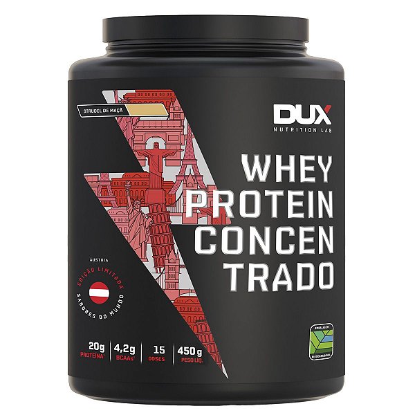 Whey Protein Concentrado 100% Proteina Strudel de Maça 450g - Dux Nutrition