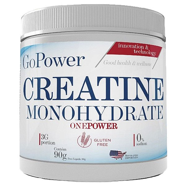 Creatina Monohidratada Importada Sem Sabor 90g - GoPower