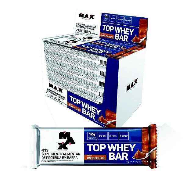 Barra de Proteína Top Whey Bar Doce de Leite 12 Unidades - Max Titanium