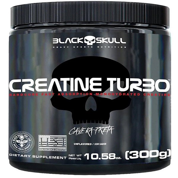Creatina Monohidratada de 300g Caveira Preta Turbo - Black Skull