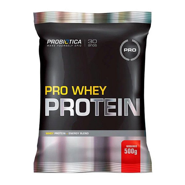 Pro Whey Protein Refil - 500gr - Morango - Probiótica