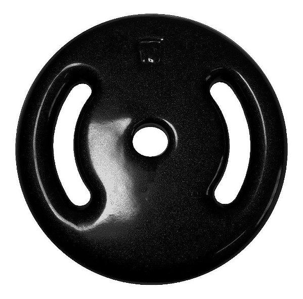 Anilha Emborrachada Vazada 3Kg - Preto