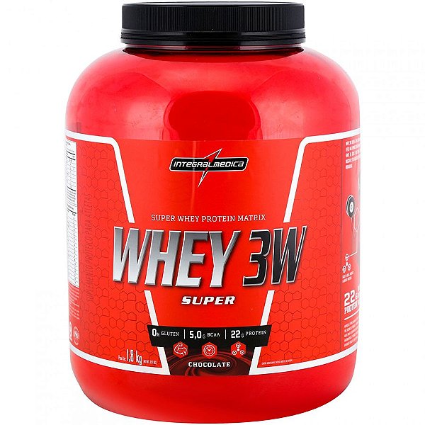 Super Whey Protein 3w 1,8 KG  Chocolate  Integralmédica