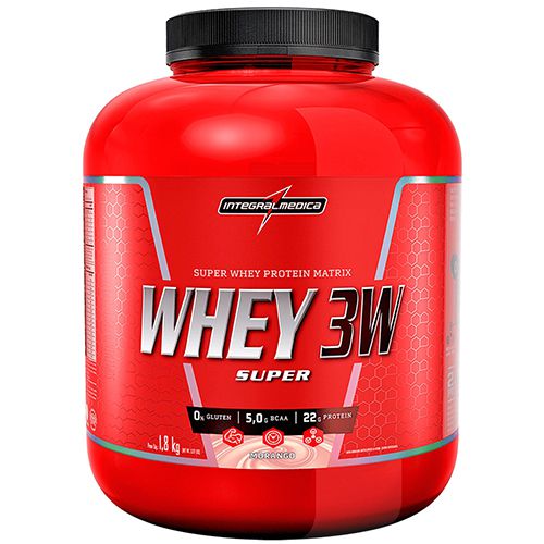 Super Whey Protein 3w 1,8 KG  Morango  Integralmédica