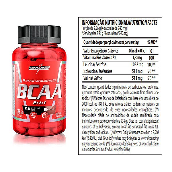 BCAA 2.1.1 180 Cáps  Integralmédica
