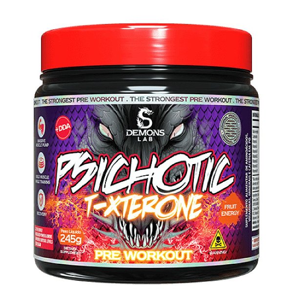 Pre Treino Psichotic T-Xterone Fruit Energy 245g - Demons Lab