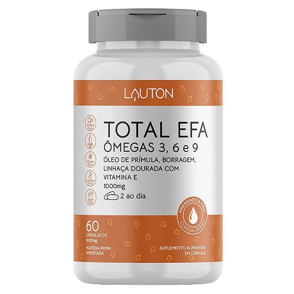 Total EFA Ômegas 3, 6 e 9 1000mg 60 Caps - Lauton