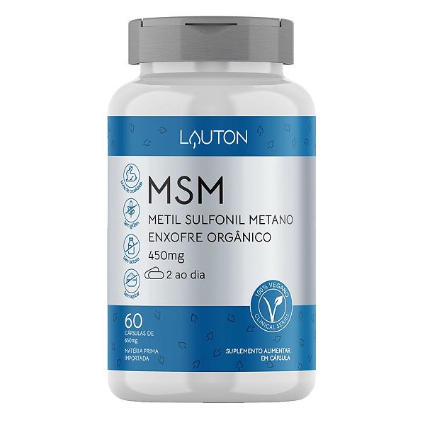 MSM Enxofre Orgânico 450mg 60 Caps - Lauton