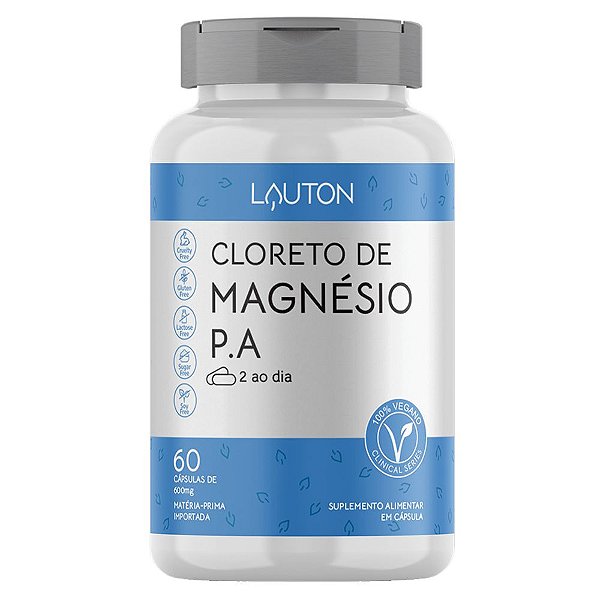 Cloreto de Magnésio P.A 100% Vegano 260mg 60 Caps - Lauton