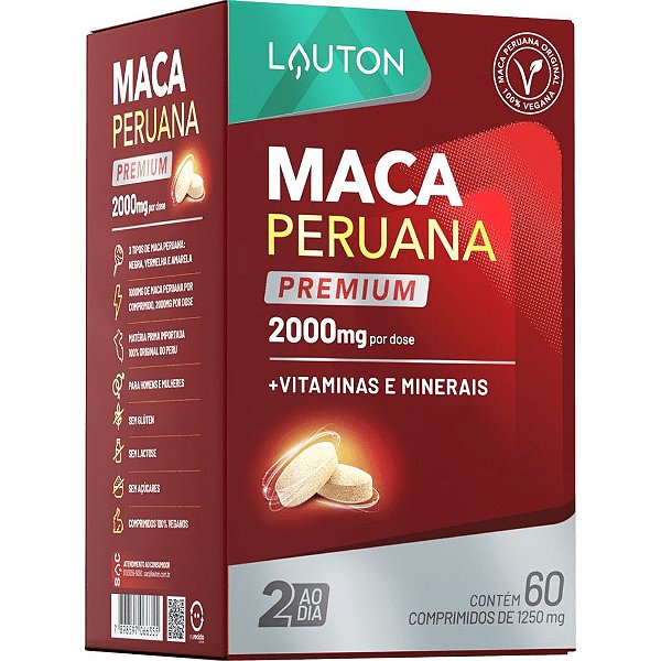 Maca Peruana Premium 2000mg 60 Comprimidos - Lauton