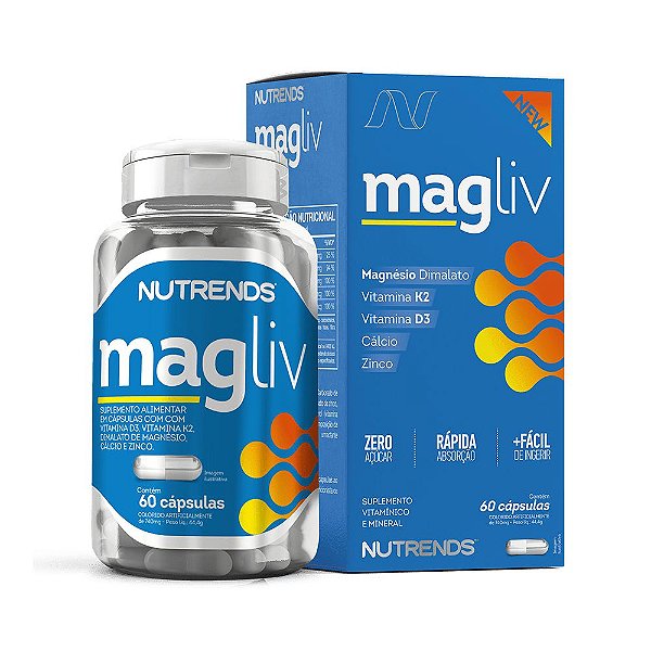 Multivitamínico D3 K2 Magnesio Magliv 60 Caps - Nutrends