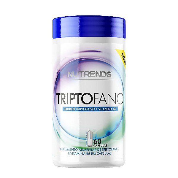 L-Triptofano Vitamina B6 Seratonina 500mg 60 Caps - Nutrends