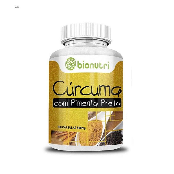 Curcuma com Pimenta Preta 150 caps 500mg - Bionutri