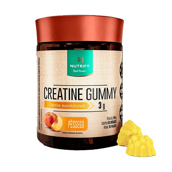 Creatina Gummy Pessego Creatina Goma 3000mg 60 Un - Nutrify