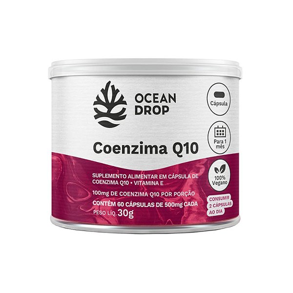 Coenzima Q10 Ubiquinol Vitamina E 60 Caps 500mg - Ocean Drop