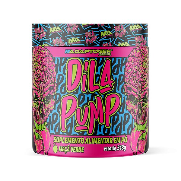 Pre Treino Dila Pump Sem Cafeina Maça Verde 318g - Adaptogen