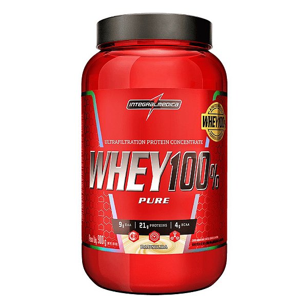 Suplemento em Po Whey 100% Baunilha Pote 900g Integralmédica