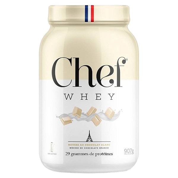 Whey Zero Lactose 29g Proteina Chocolate Branco 907g - Chef