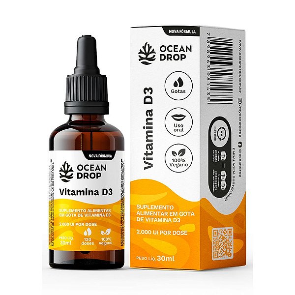 Vitamina D3 Colecalciferol 2000 UI 30 Ml Gotas - Ocean Drop