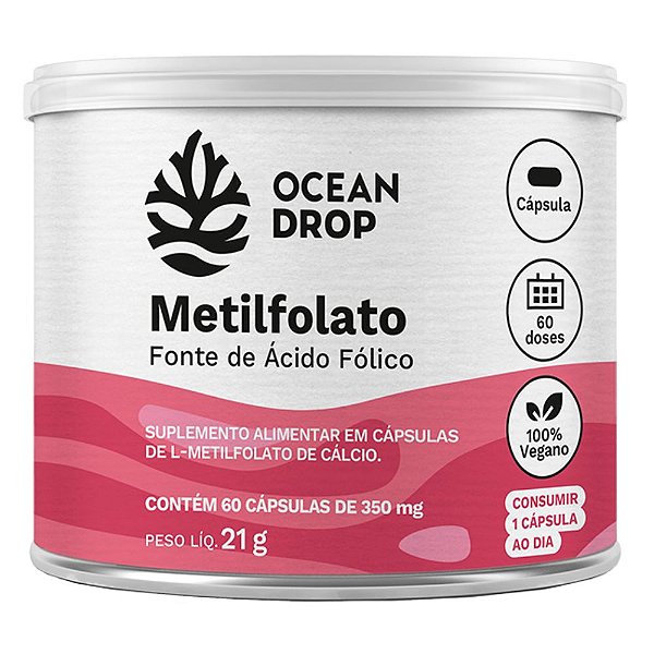 Metilfolato Vitamina B9 350 Mg 60 Caps - Ocean Drop