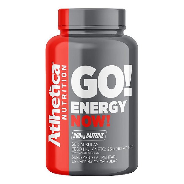 Go Energy Now Cafeina 200mg 60 Caps - Atlhetica