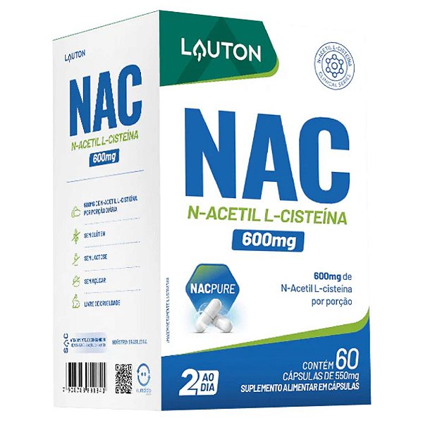 Nac Acetilcisteina N Acetil L Cisteina 600Mg 60Caps - Lauton