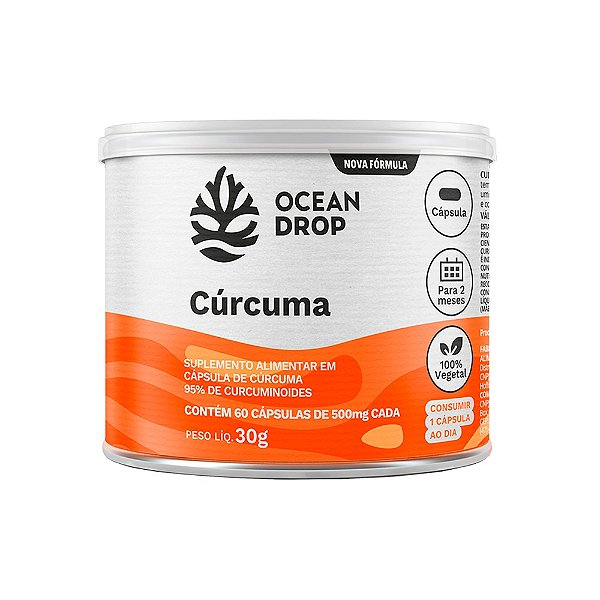 Curcuma 500mg Com Oleo de linhaça 60 Caps - Ocean Drop