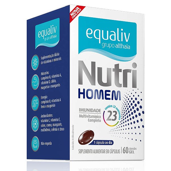 Nutri Homem Multivitaminico Imunidade 60 Caps - Equaliv