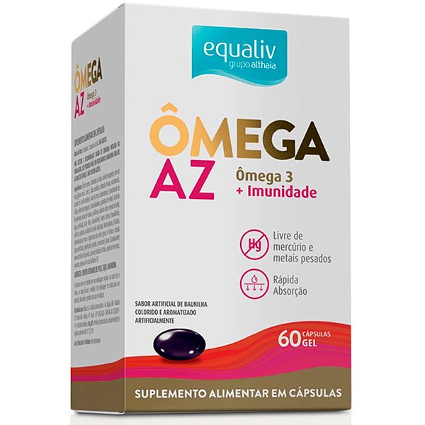 Omega AZ Vitaminas Minerais 60 Caps Gel - Equaliv