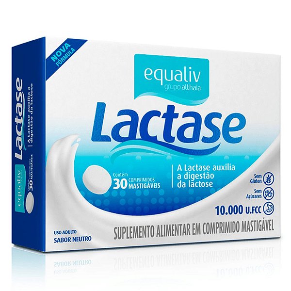 Lactase 10000 U.FCC 30 Tabs Sabor Neutro - Equaliv