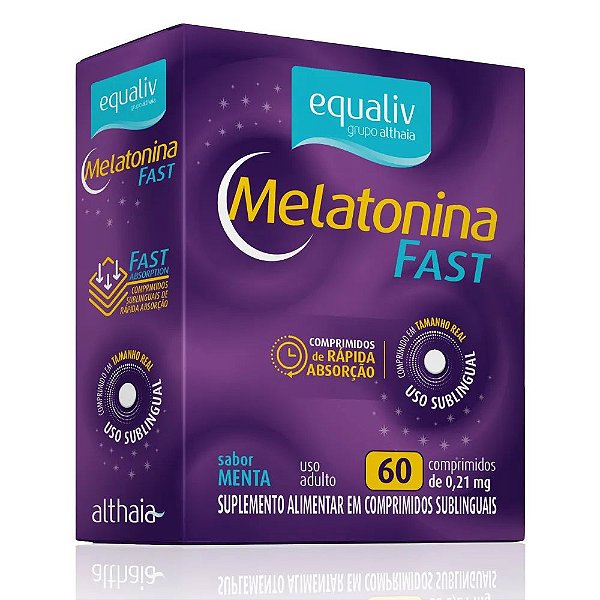 Melatonina Fast 210 Mcg 60 Tabs Sabor Menta - Equaliv