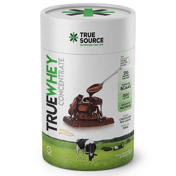 True Whey Concentrado Sem Lactose 70% Cacau 900g True Source
