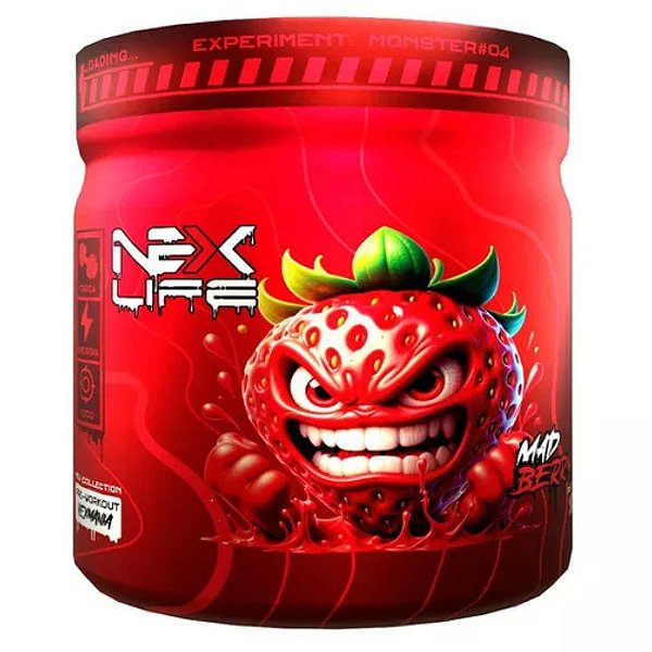Pre Treino Cafeina 280Mg Morango 300g - Nex Life