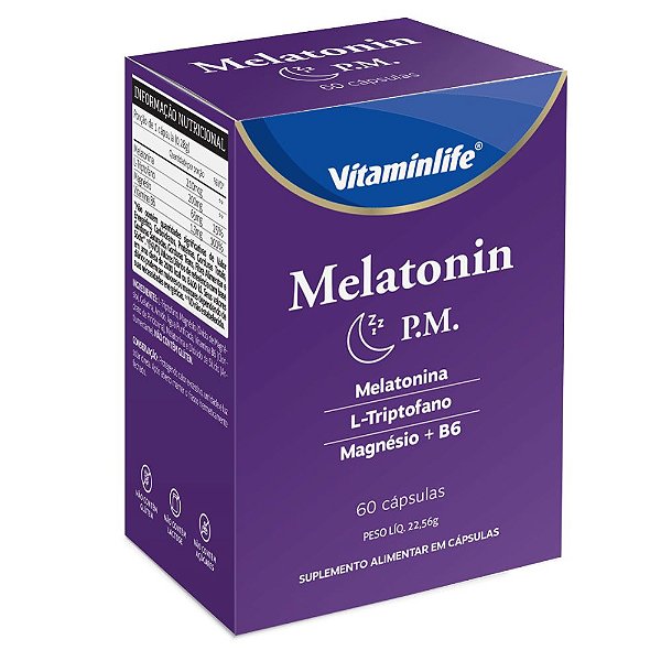 Melatonina L-Triptofano Magnésio 120 Caps - Vitaminlife