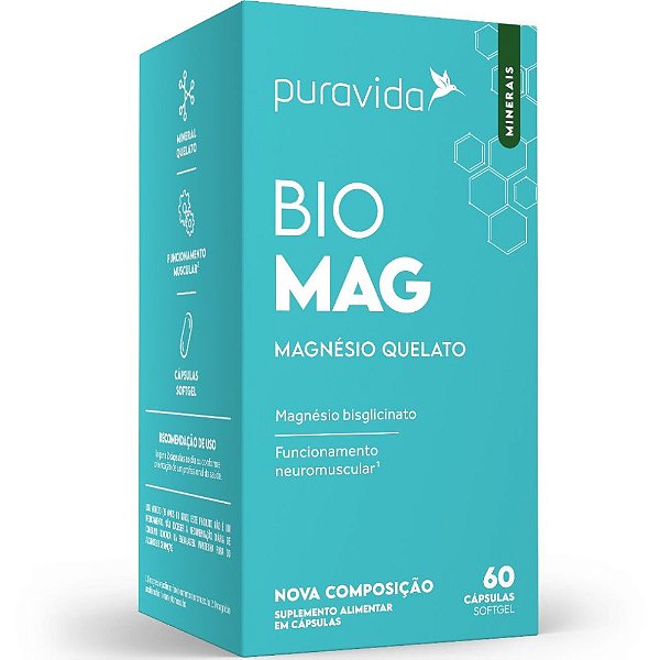 Bio Mag Magnesio Quelato 60 Caps - PuraVida
